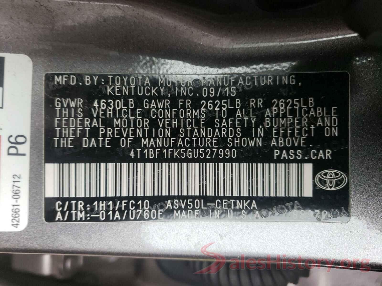 4T1BF1FK5GU527990 2016 TOYOTA CAMRY