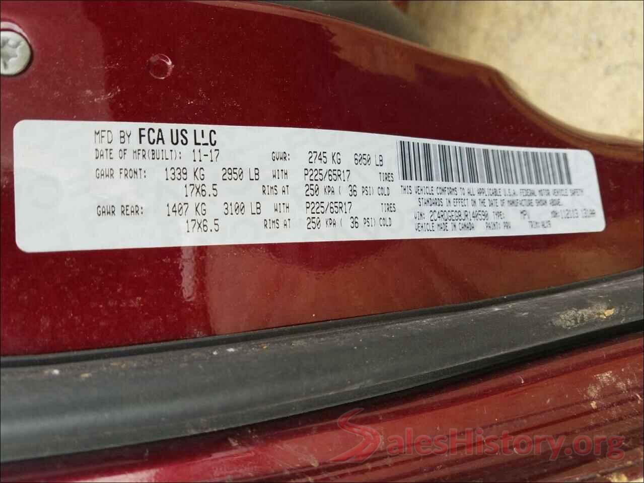 2C4RDGEG8JR140590 2018 DODGE GRAND CARA