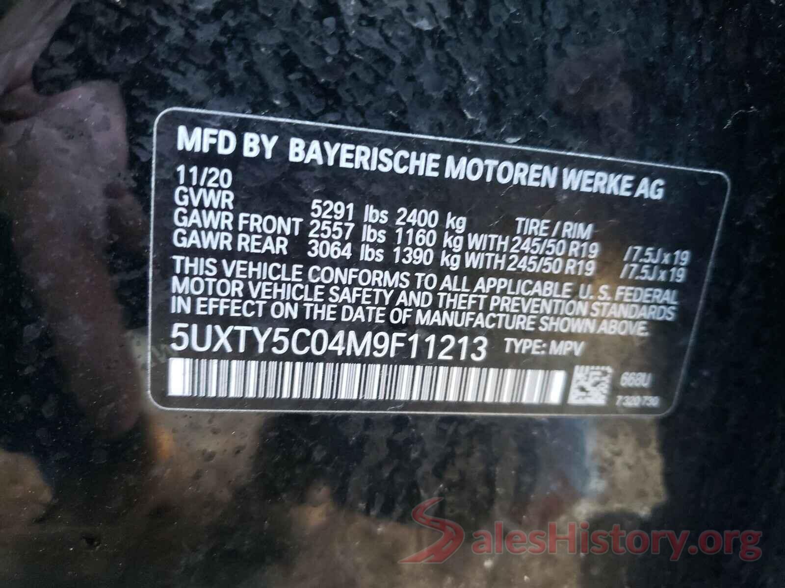 5UXTY5C04M9F11213 2021 BMW X3