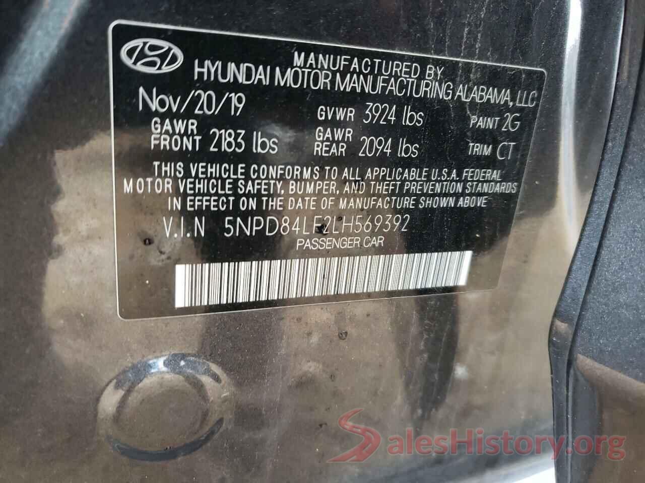 5NPD84LF2LH569392 2020 HYUNDAI ELANTRA