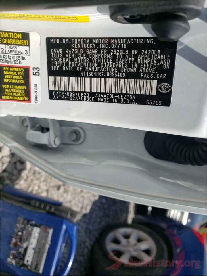 4T1B61HK7JU655409 2018 TOYOTA CAMRY