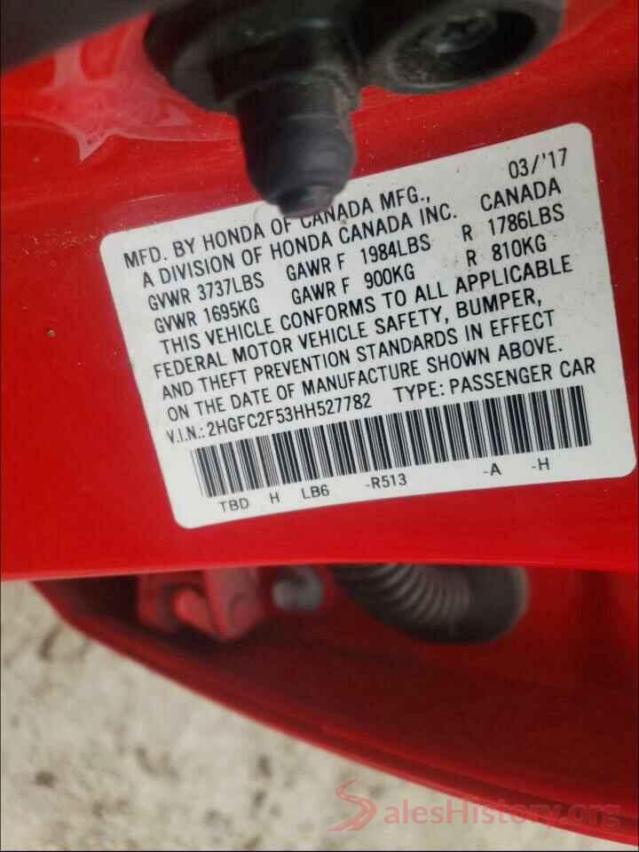 2HGFC2F53HH527782 2017 HONDA CIVIC