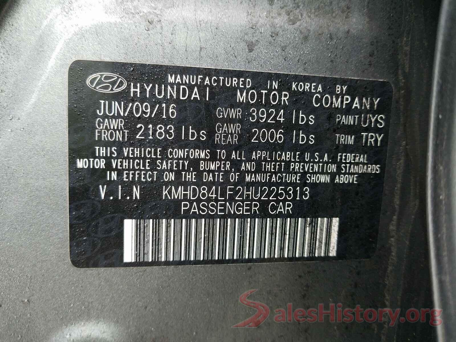 KMHD84LF2HU225313 2017 HYUNDAI ELANTRA