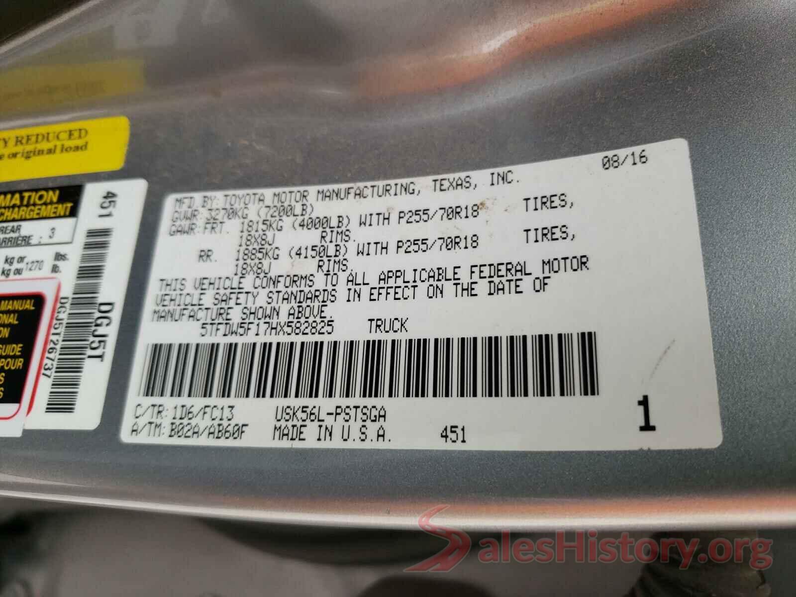 5TFDW5F17HX582825 2017 TOYOTA TUNDRA