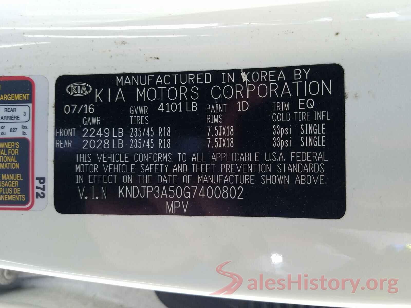 KNDJP3A50G7400802 2016 KIA SOUL