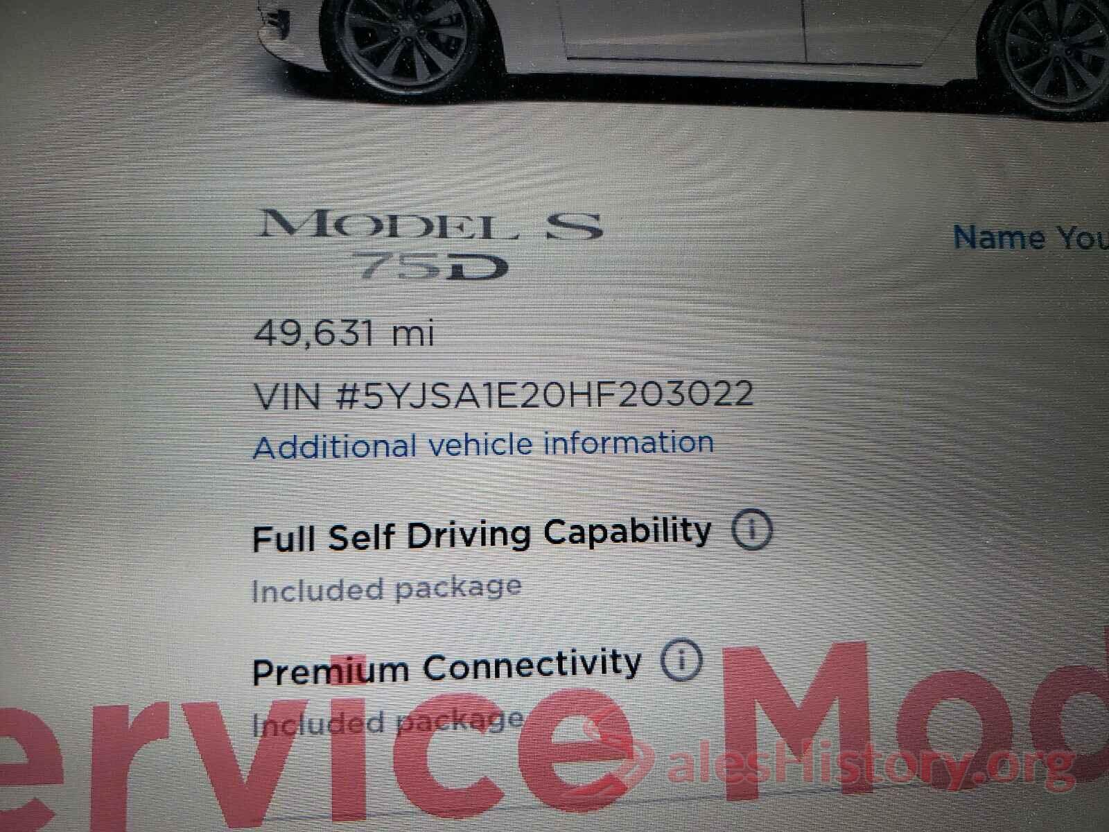 5YJSA1E20HF203022 2017 TESLA MODEL S