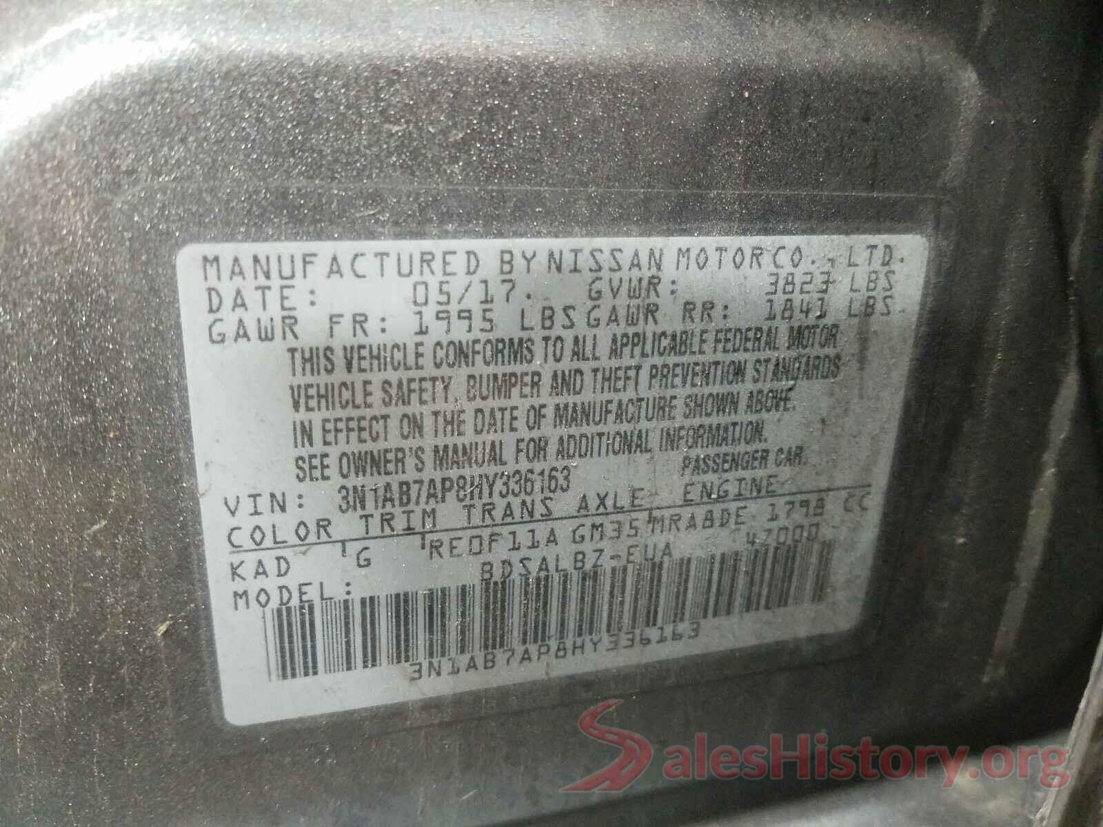 3N1AB7AP8HY336163 2017 NISSAN SENTRA