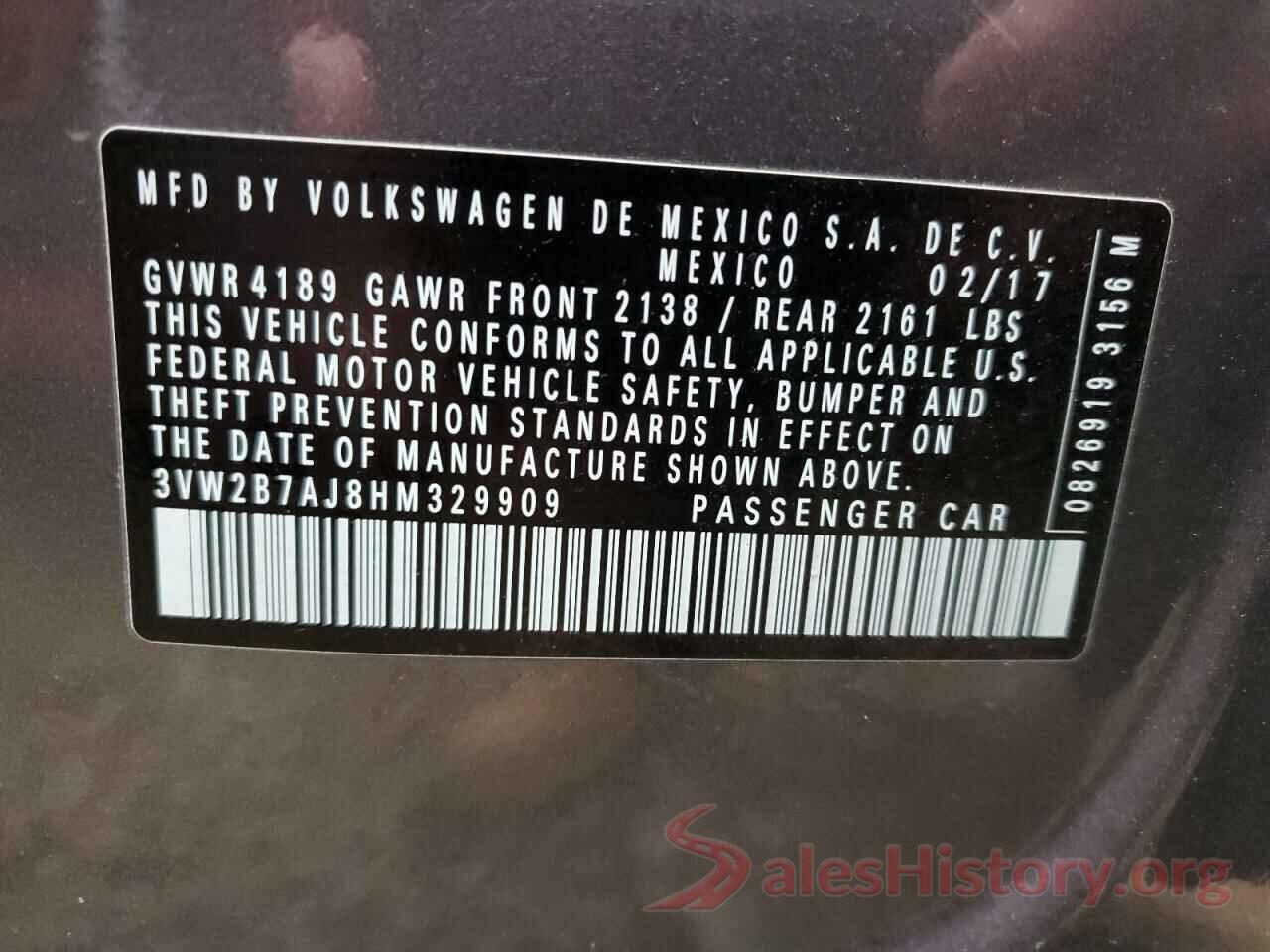 3VW2B7AJ8HM329909 2017 VOLKSWAGEN JETTA