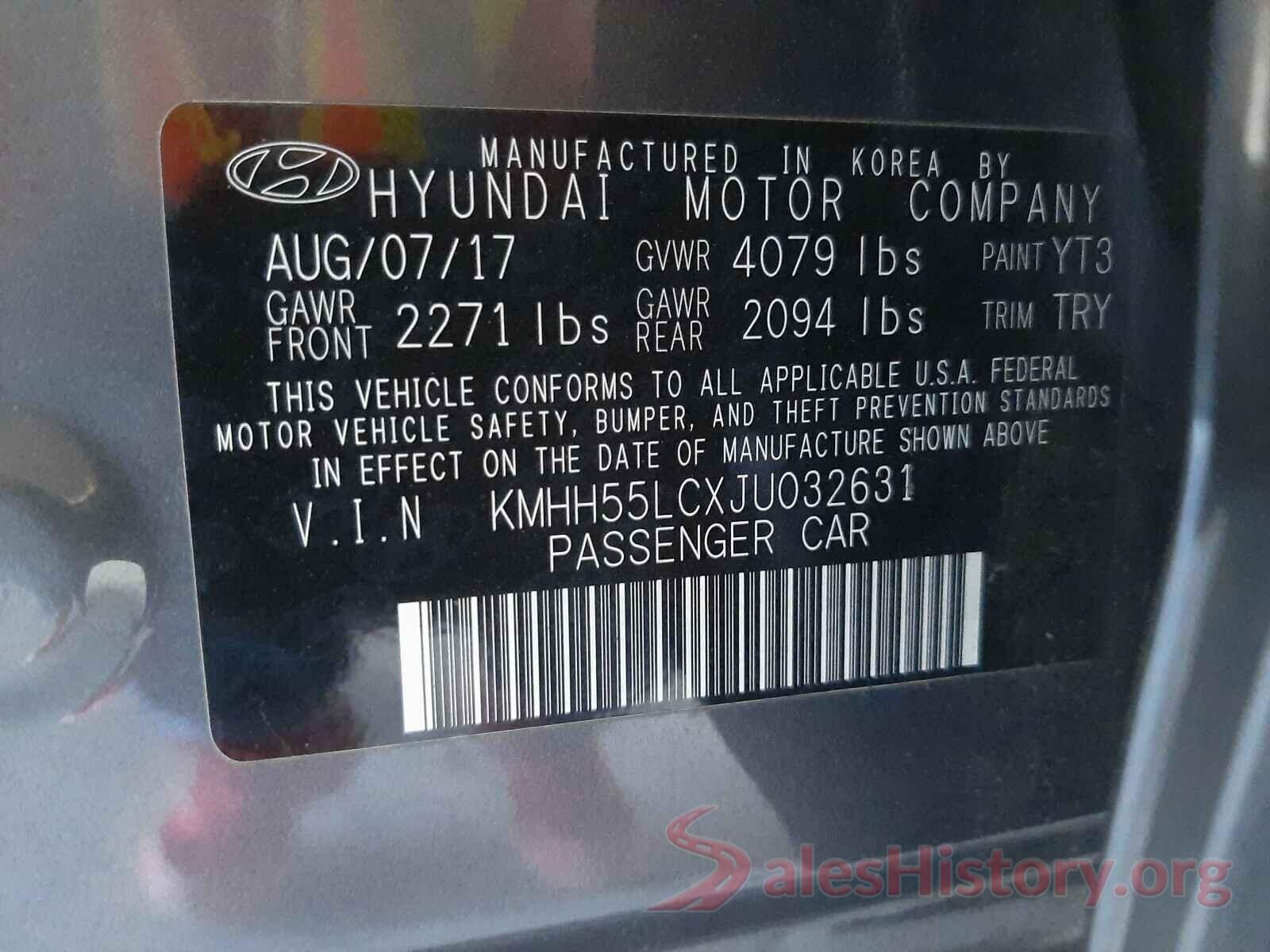 KMHH55LCXJU032631 2018 HYUNDAI ELANTRA