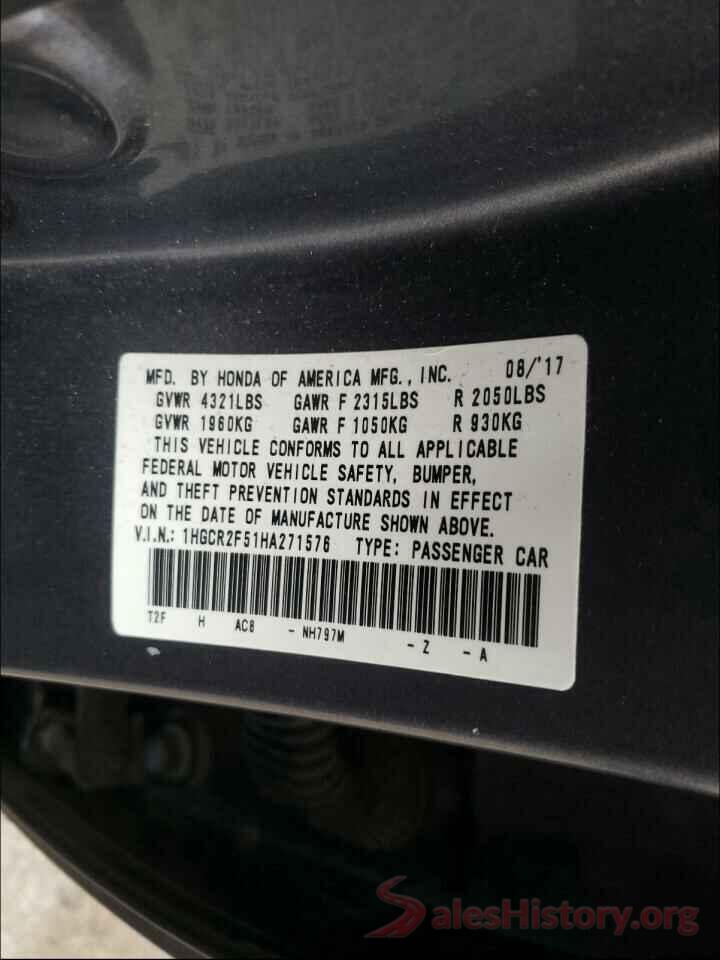 1HGCR2F51HA271576 2017 HONDA ACCORD