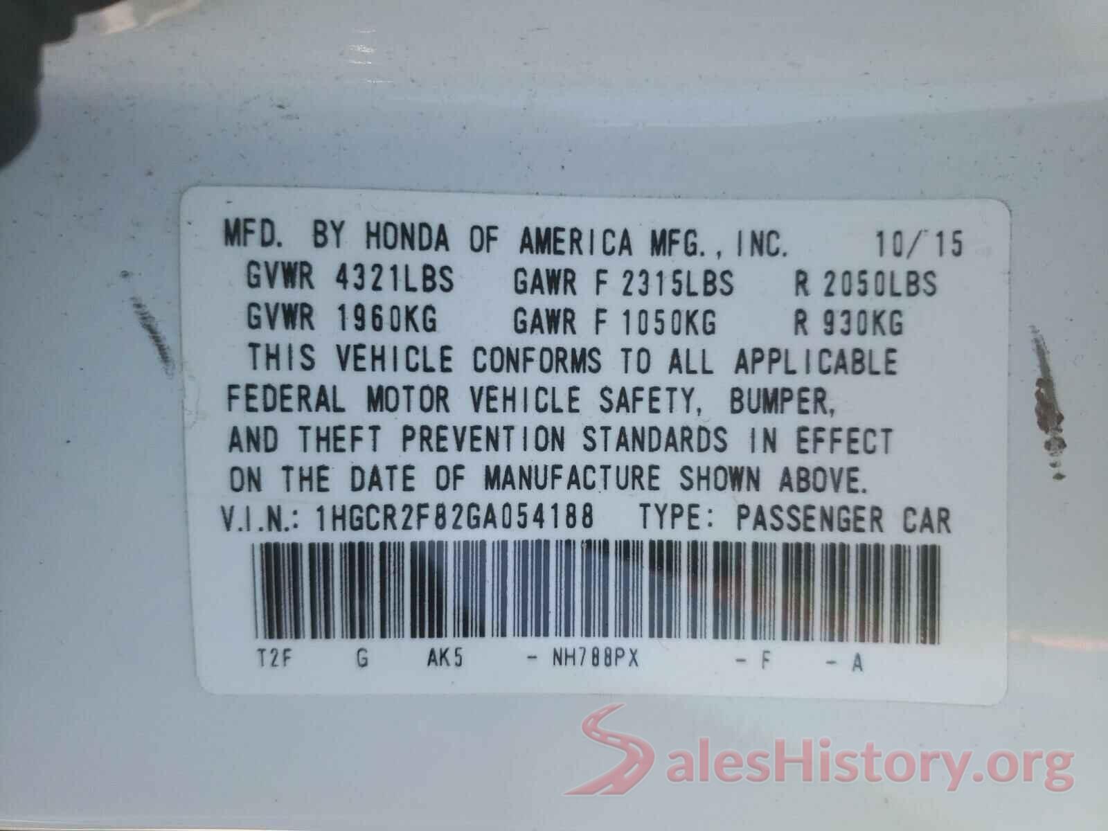 1HGCR2F82GA054188 2016 HONDA ACCORD