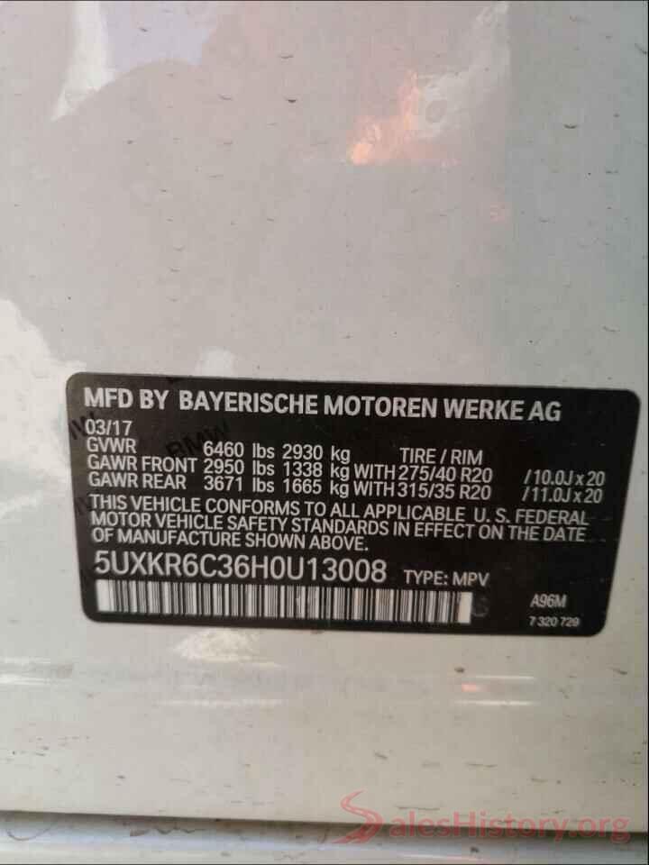 5UXKR6C36H0U13008 2017 BMW X5