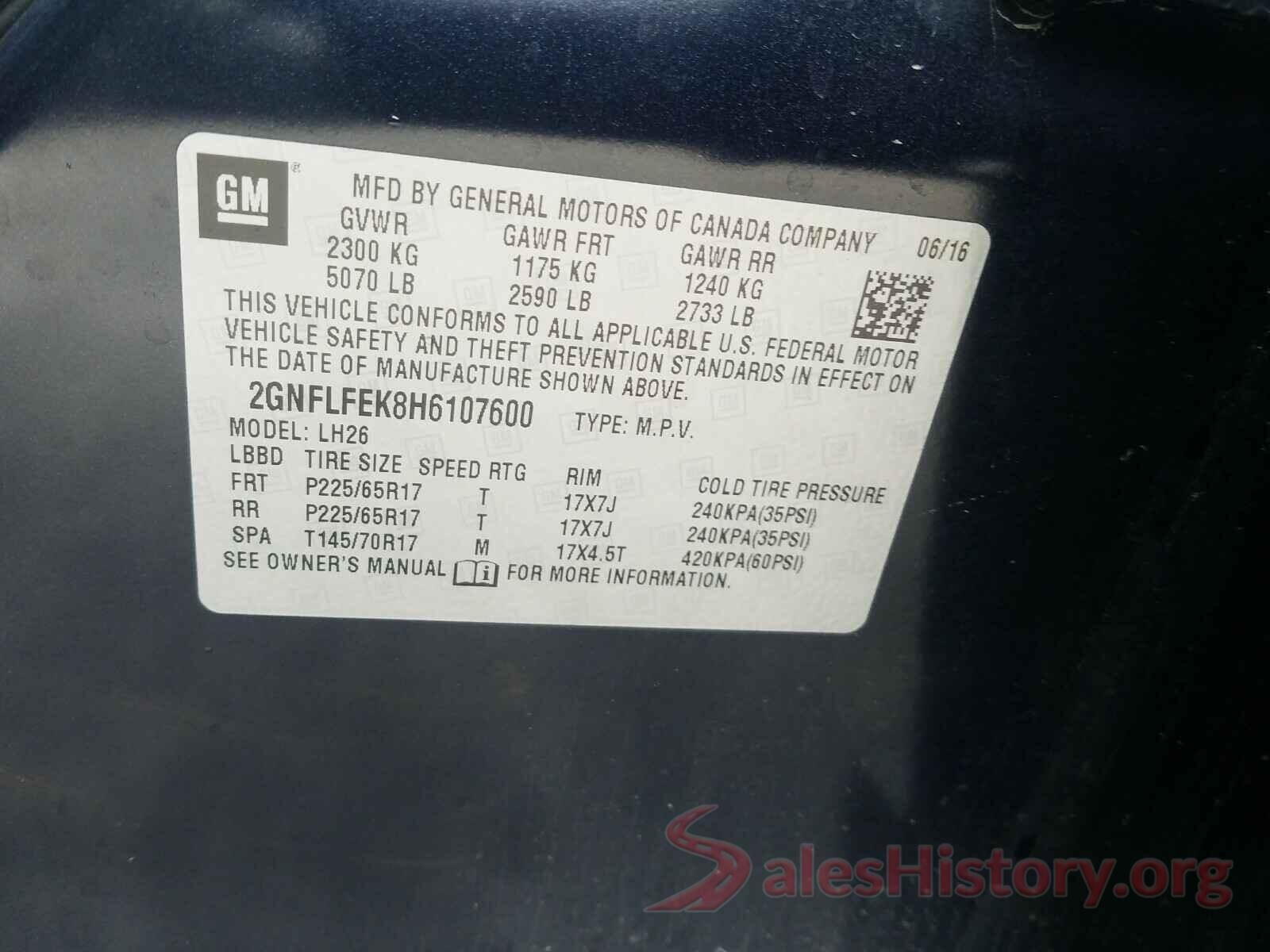 2GNFLFEK8H6107600 2017 CHEVROLET EQUINOX