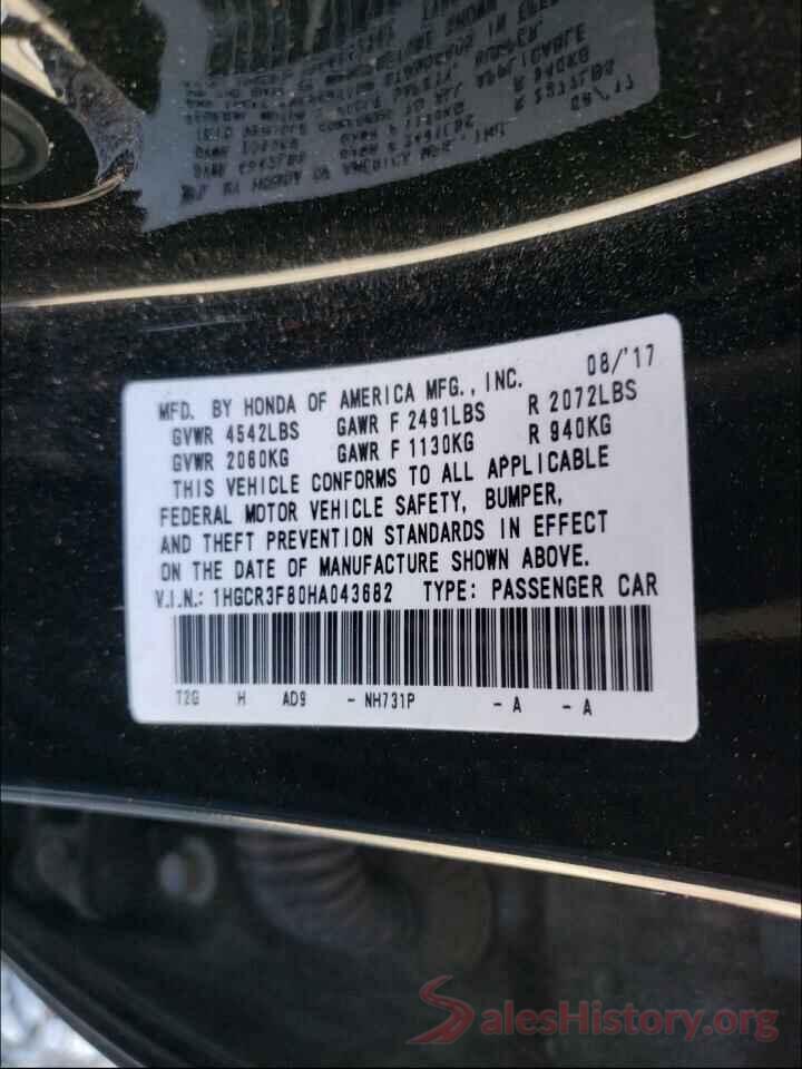 1HGCR3F80HA043682 2017 HONDA ACCORD