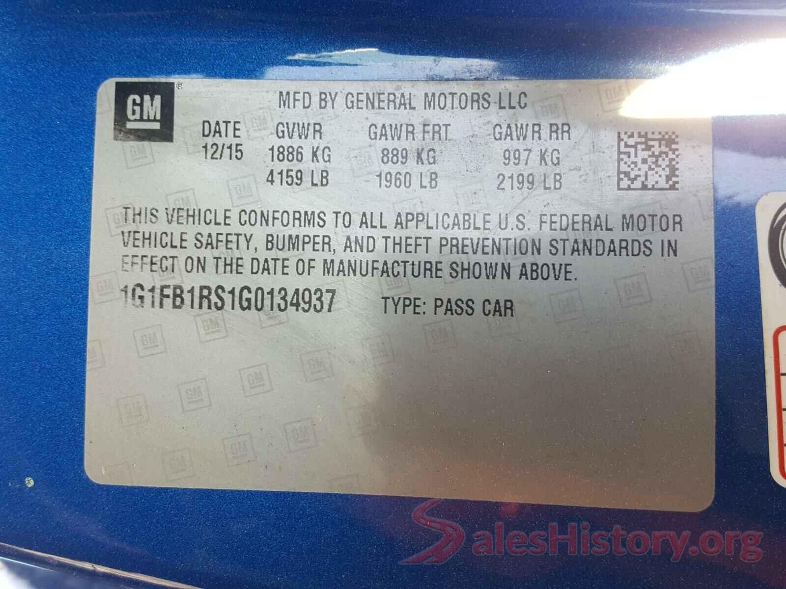 1G1FB1RS1G0134937 2016 CHEVROLET CAMARO