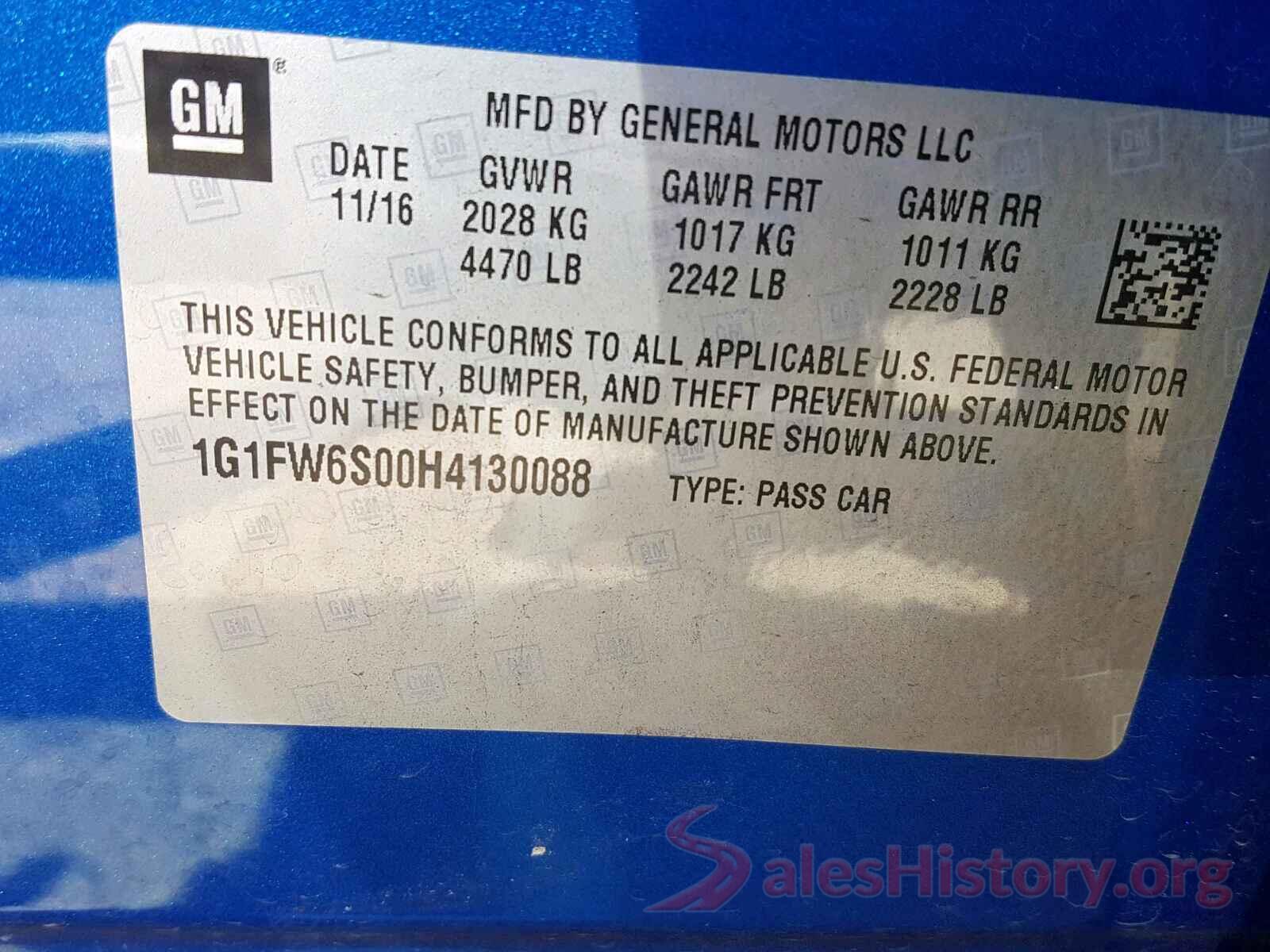 1G1FW6S00H4130088 2017 CHEVROLET BOLT