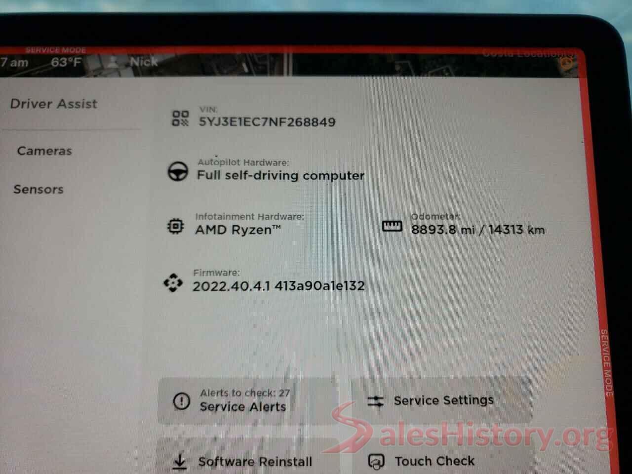 5YJ3E1EC7NF268849 2022 TESLA MODEL 3