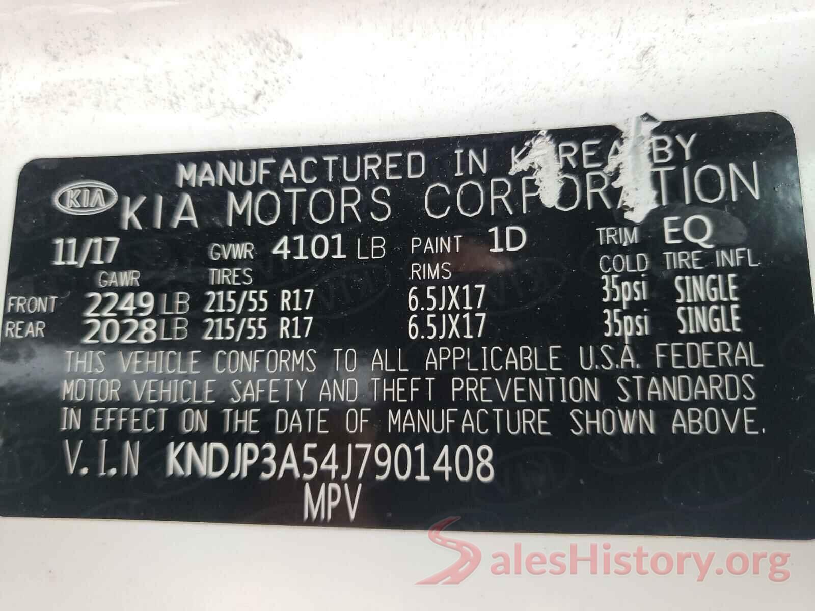 KNDJP3A54J7901408 2018 KIA SOUL