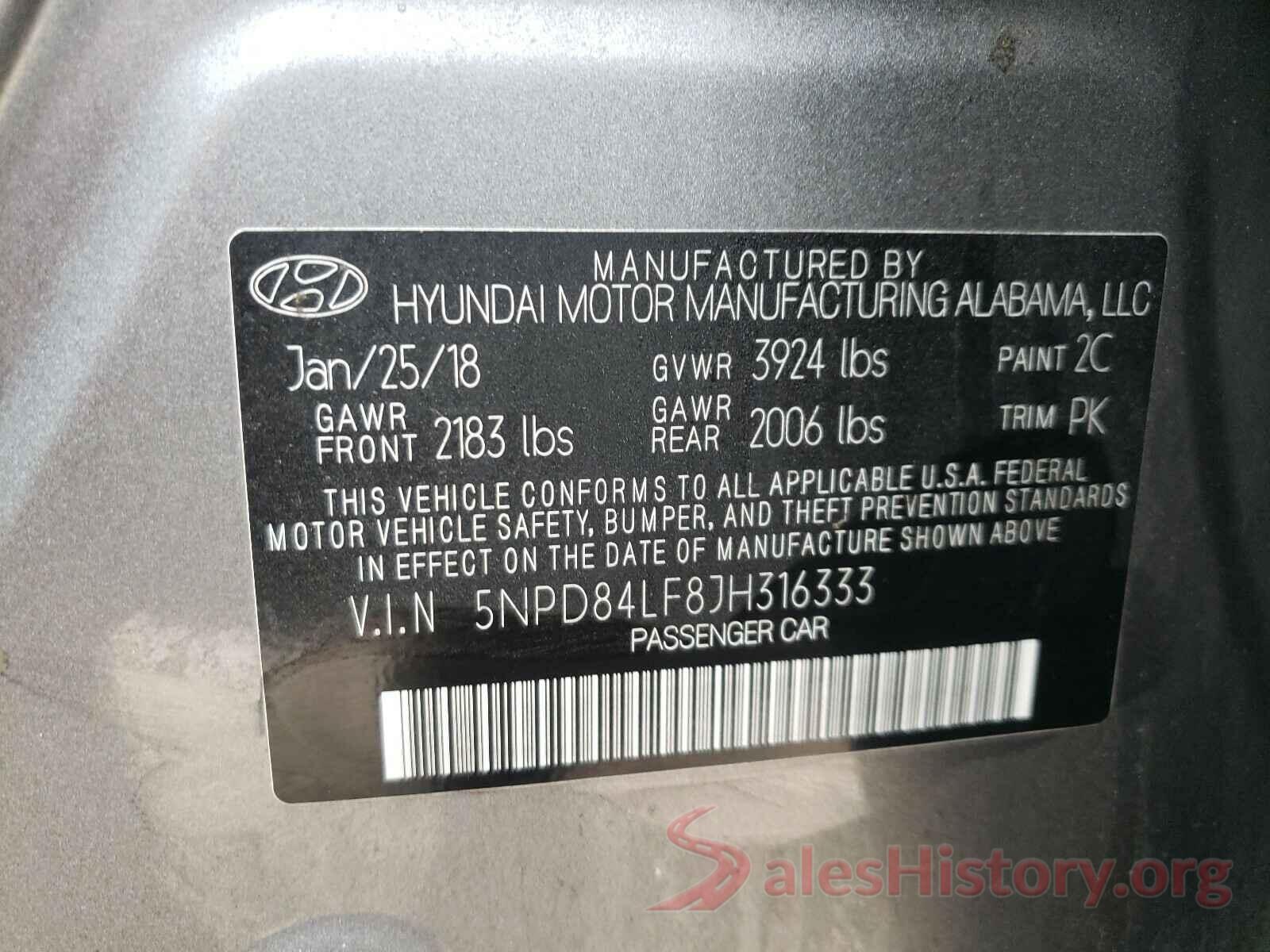 5NPD84LF8JH316333 2018 HYUNDAI ELANTRA