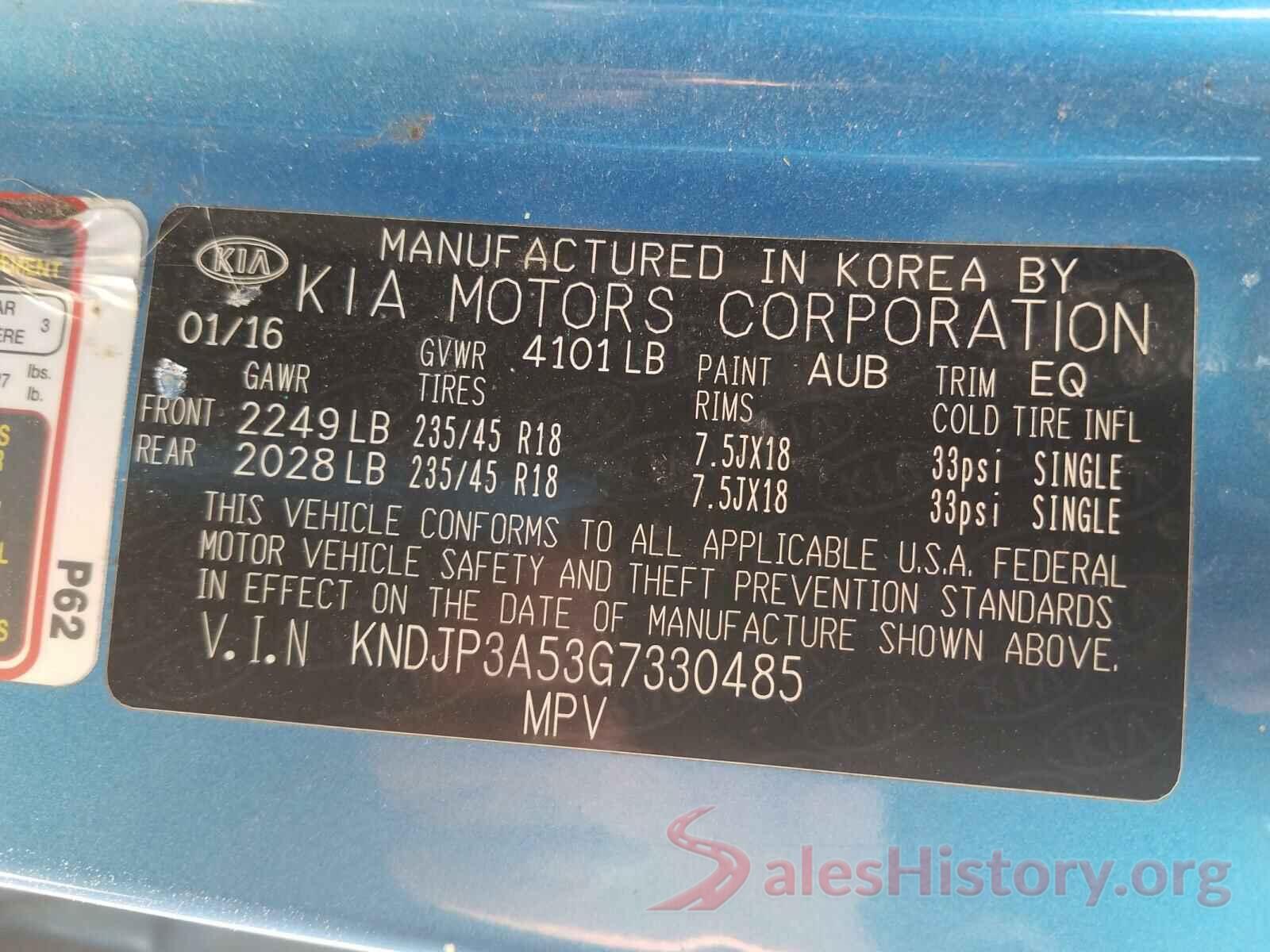 KNDJP3A53G7330485 2016 KIA SOUL