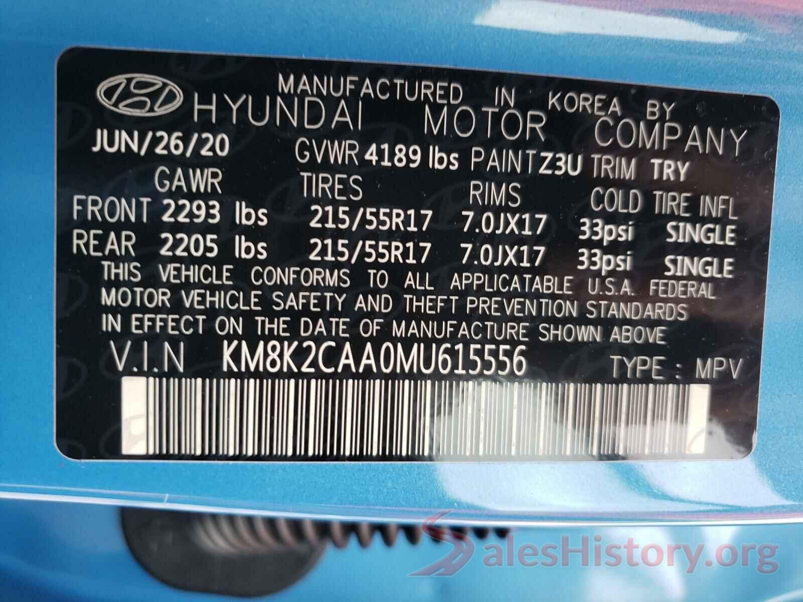 KM8K2CAA0MU615556 2021 HYUNDAI KONA