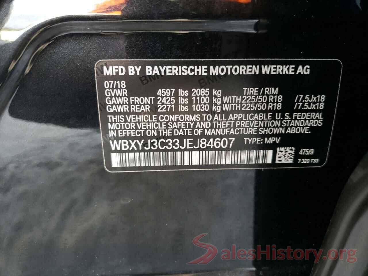 WBXYJ3C33JEJ84607 2018 BMW X2