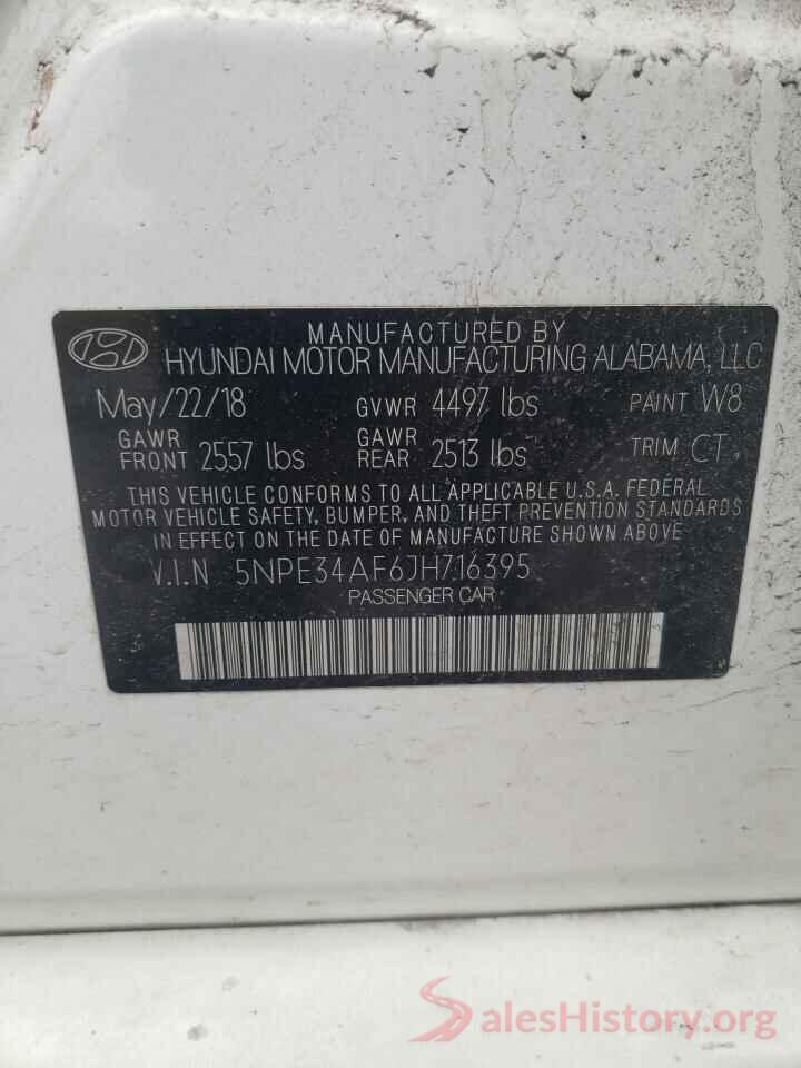 5NPE34AF6JH716395 2018 HYUNDAI SONATA