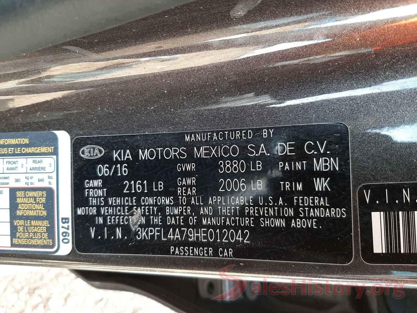 3KPFL4A79HE012042 2017 KIA FORTE