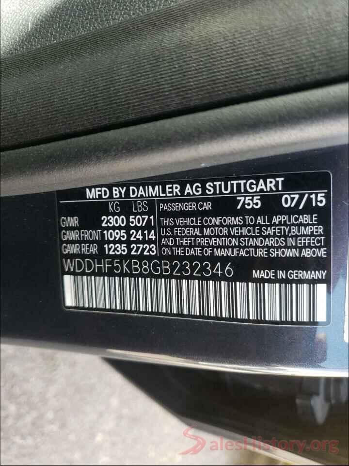 WDDHF5KB8GB232346 2016 MERCEDES-BENZ E CLASS