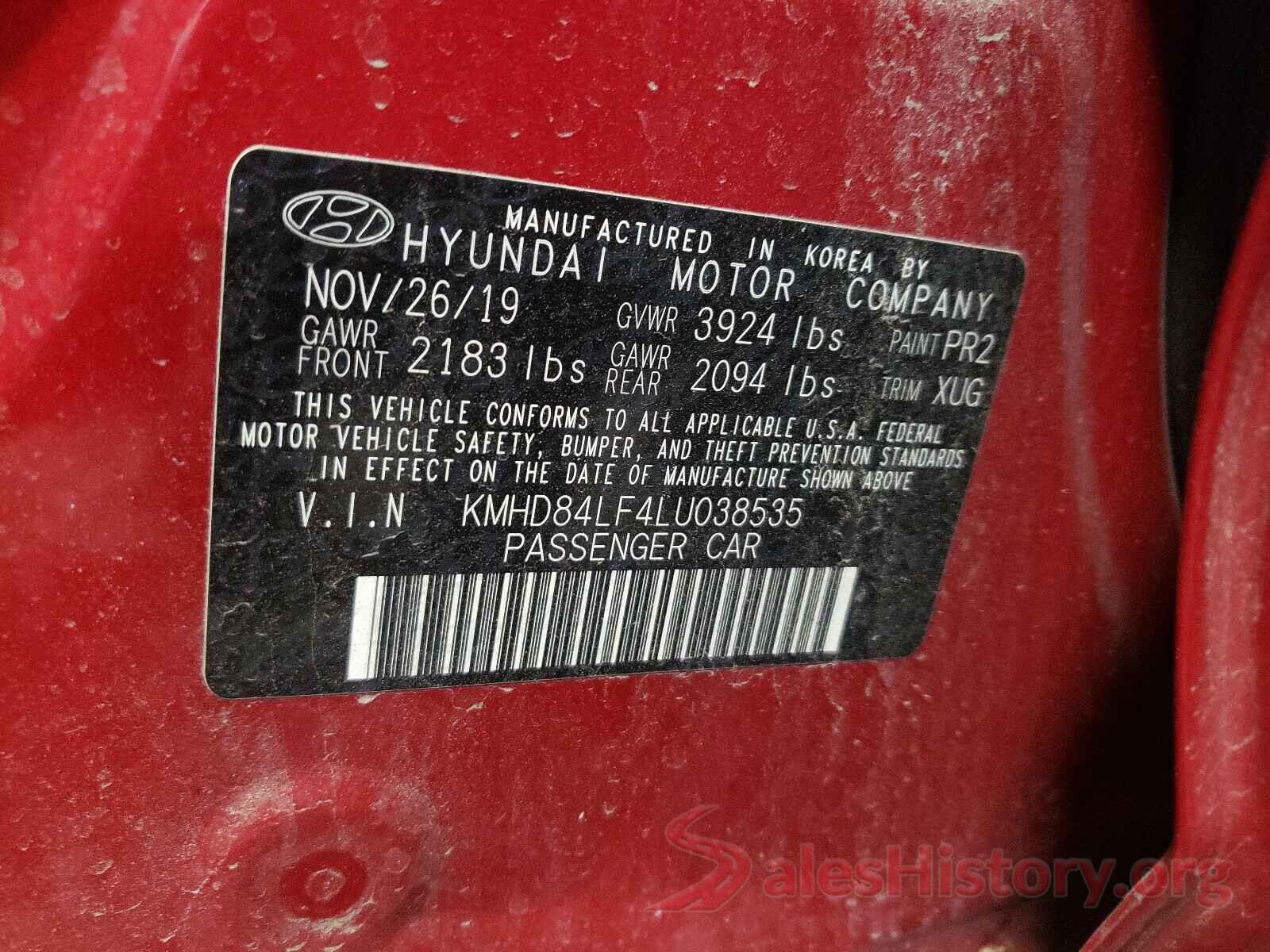 KMHD84LF4LU038535 2020 HYUNDAI ELANTRA