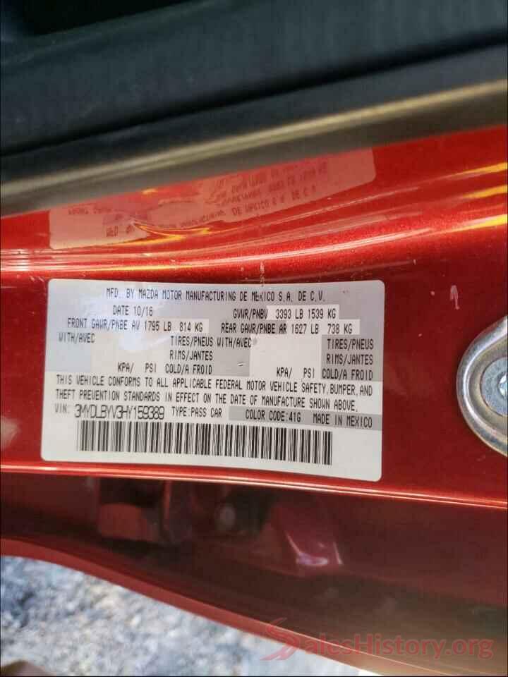 3MYDLBYV3HY159389 2017 TOYOTA YARIS