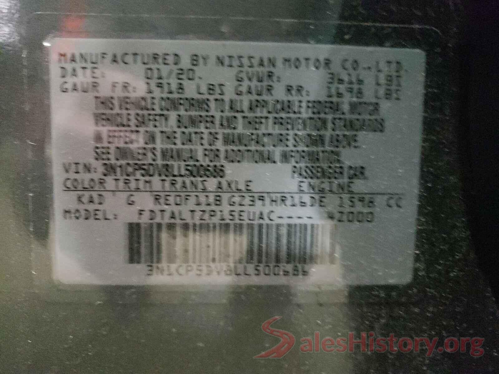 3N1CP5DV8LL500686 2020 NISSAN KICKS