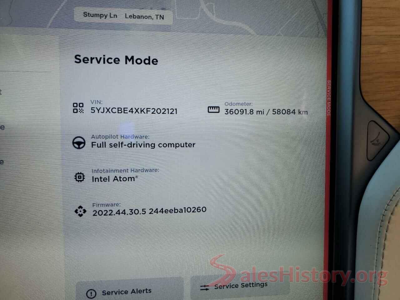 5YJXCBE4XKF202121 2019 TESLA MODEL X