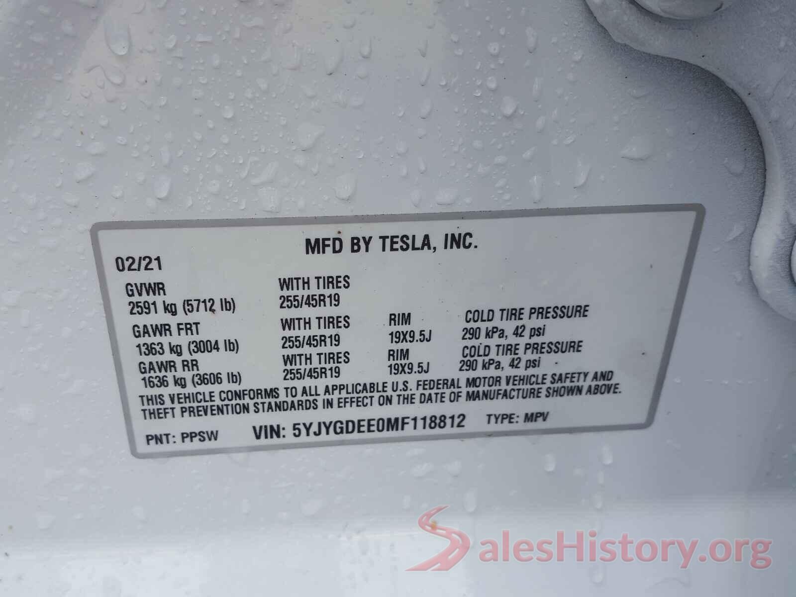 5YJYGDEE0MF118812 2021 TESLA MODEL Y