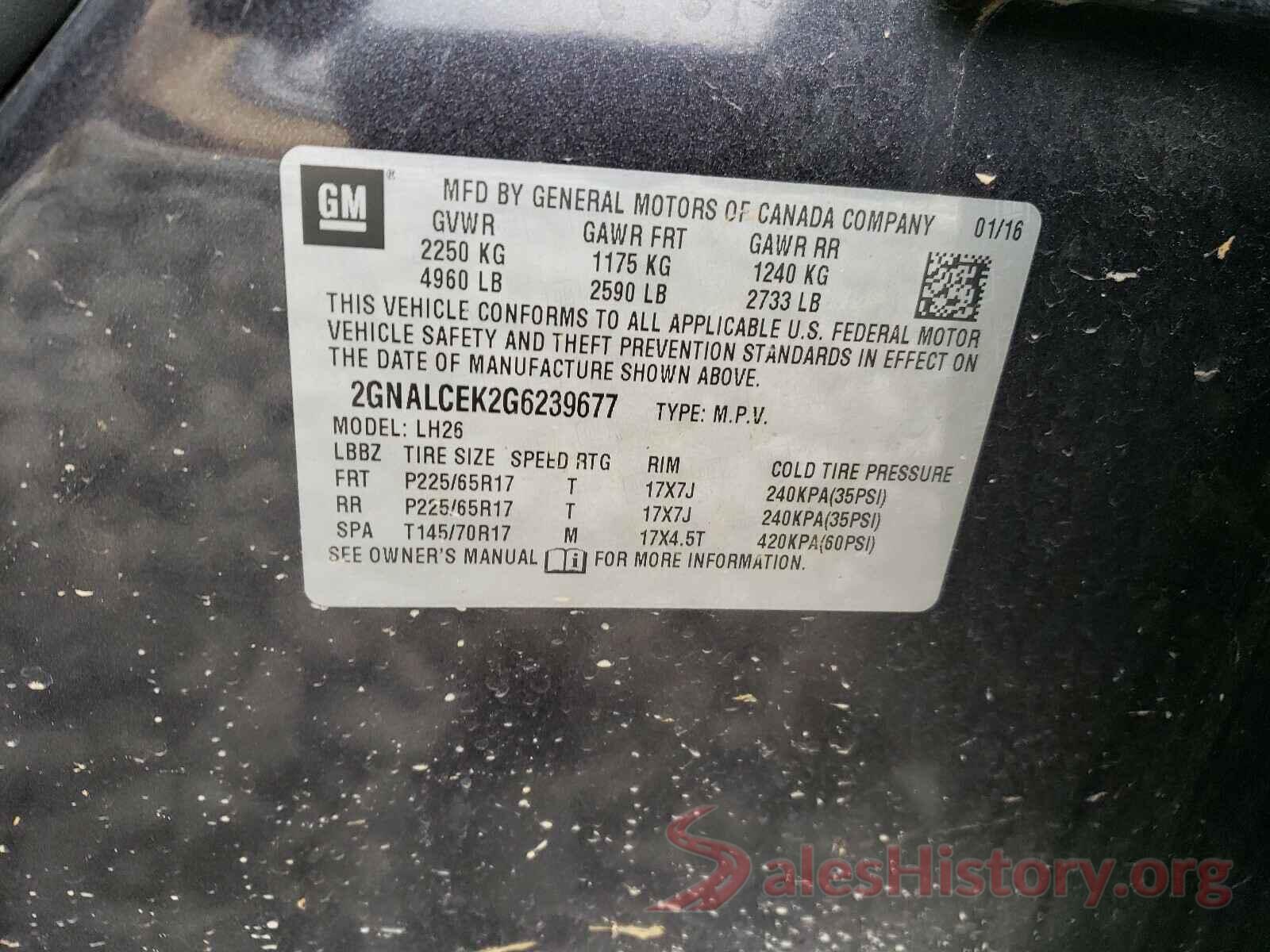 2GNALCEK2G6239677 2016 CHEVROLET EQUINOX