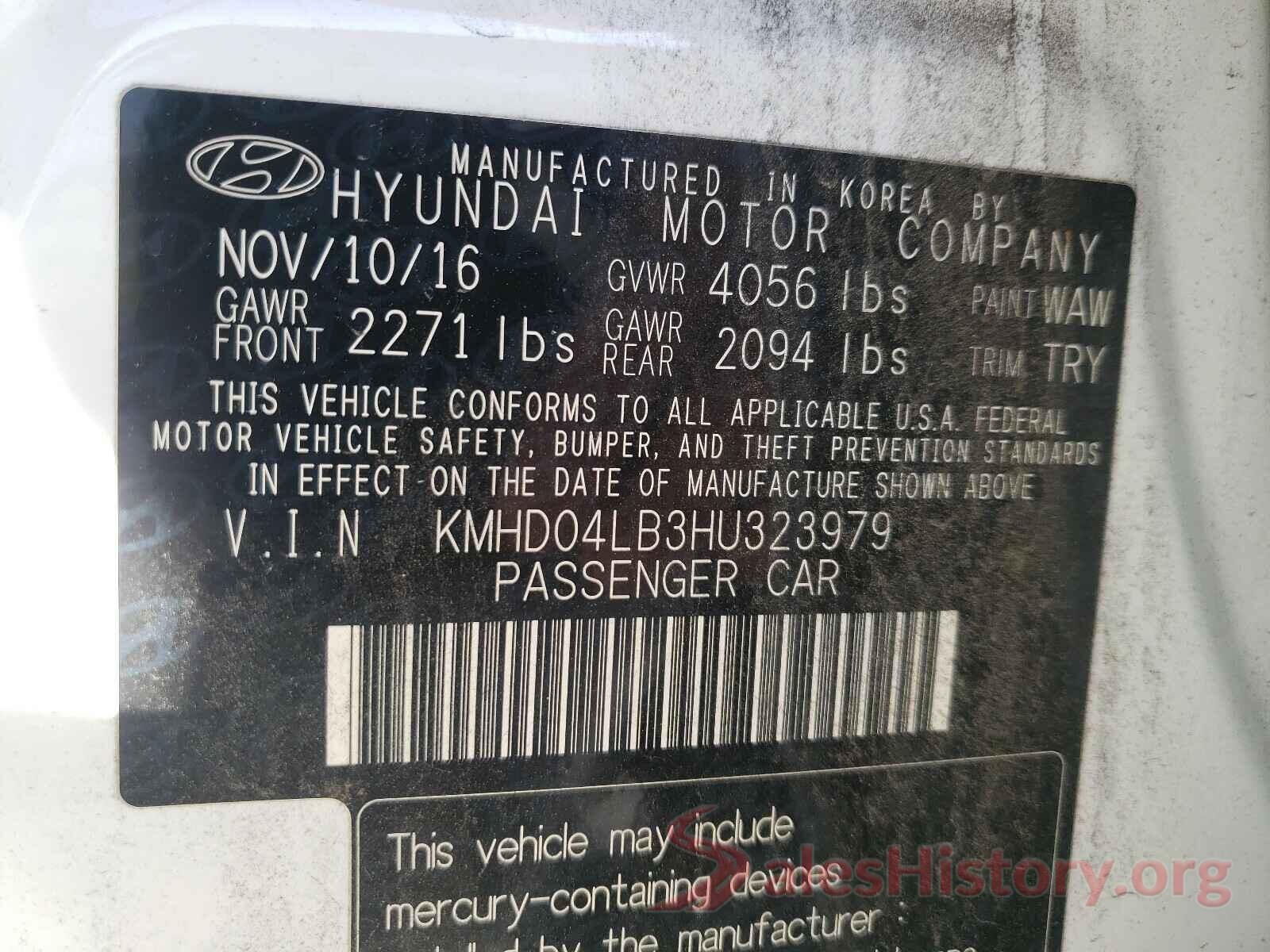 KMHD04LB3HU323979 2017 HYUNDAI ELANTRA