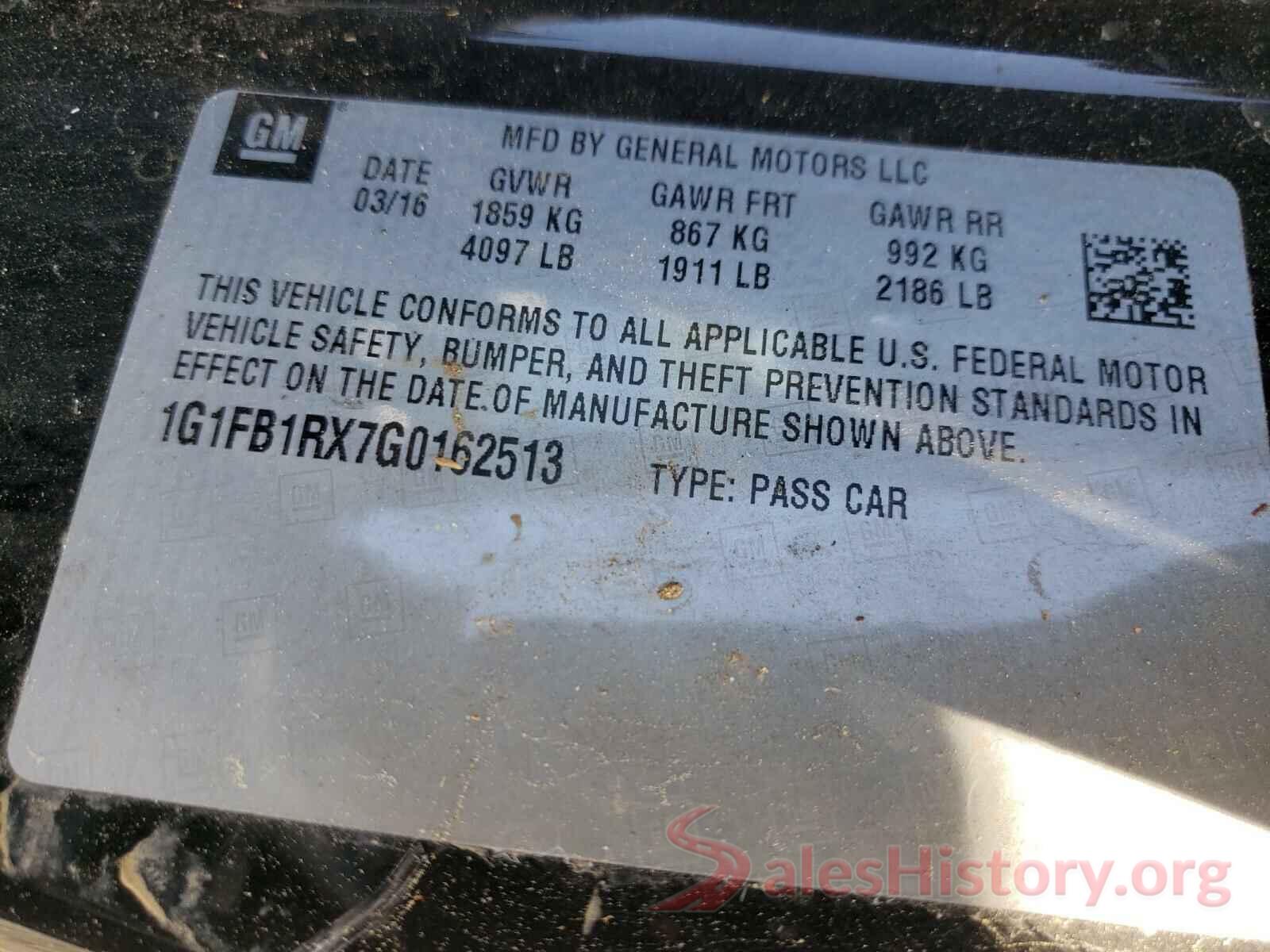 1G1FB1RX7G0162513 2016 CHEVROLET CAMARO