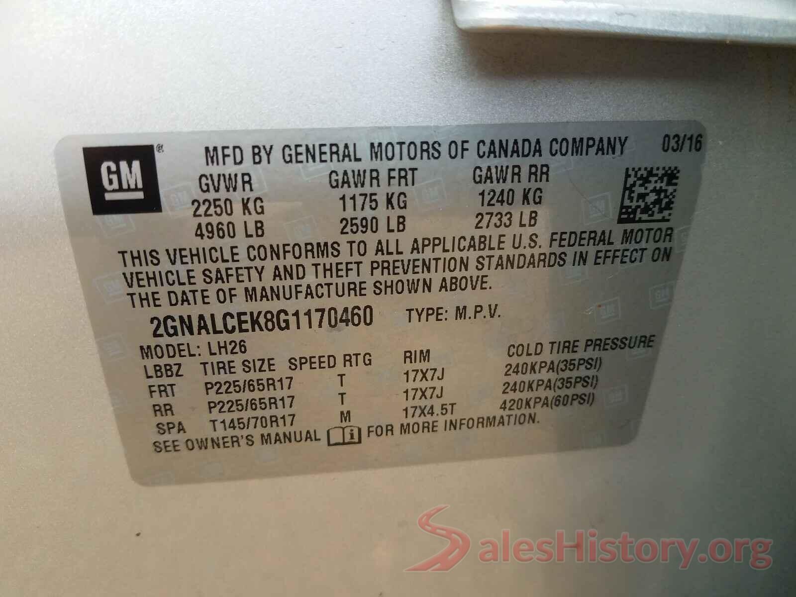 2GNALCEK8G1170460 2016 CHEVROLET EQUINOX