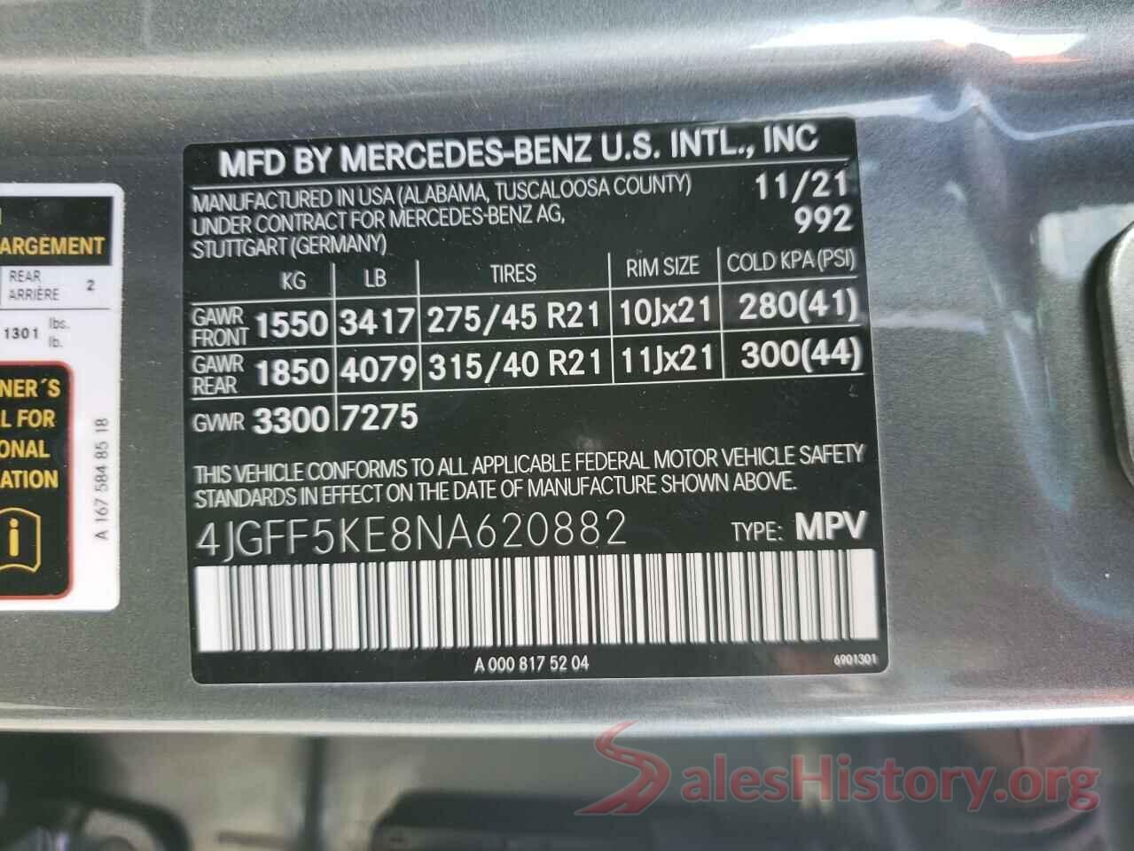 4JGFF5KE8NA620882 2022 MERCEDES-BENZ GLS-CLASS