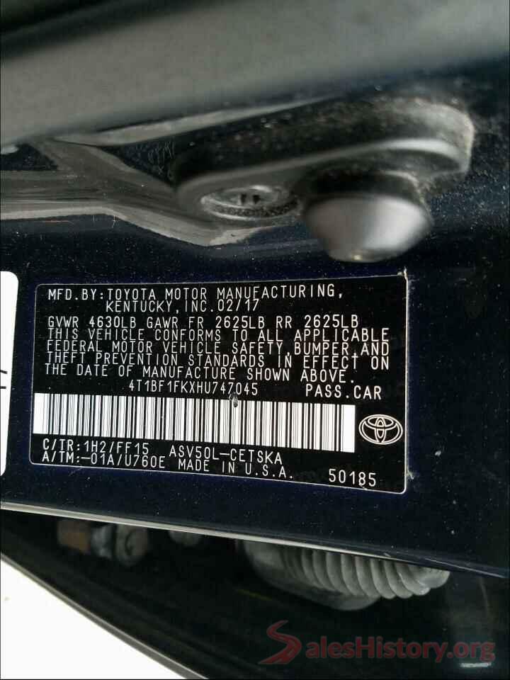 4T1BF1FKXHU747045 2017 TOYOTA CAMRY