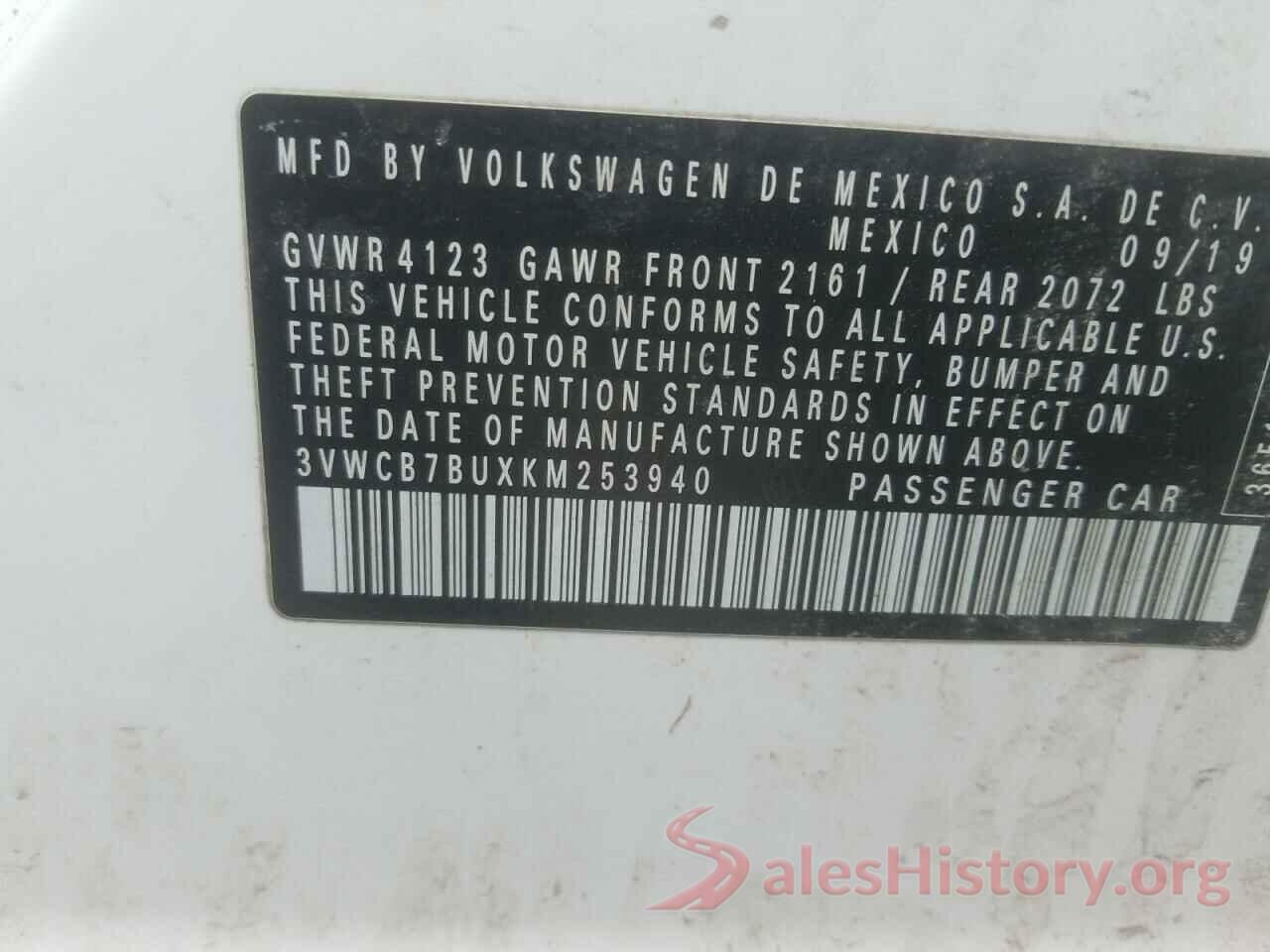 3VWCB7BUXKM253940 2019 VOLKSWAGEN JETTA