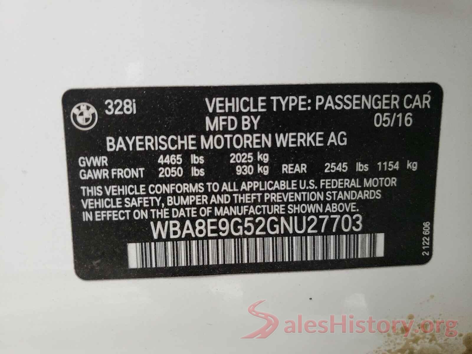 WBA8E9G52GNU27703 2016 BMW 3 SERIES