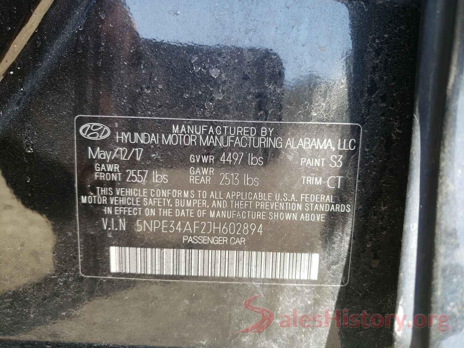 5NPE34AF2JH602894 2018 HYUNDAI SONATA