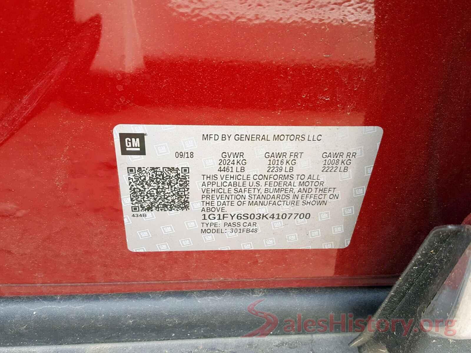 1G1FY6S03K4107700 2019 CHEVROLET BOLT