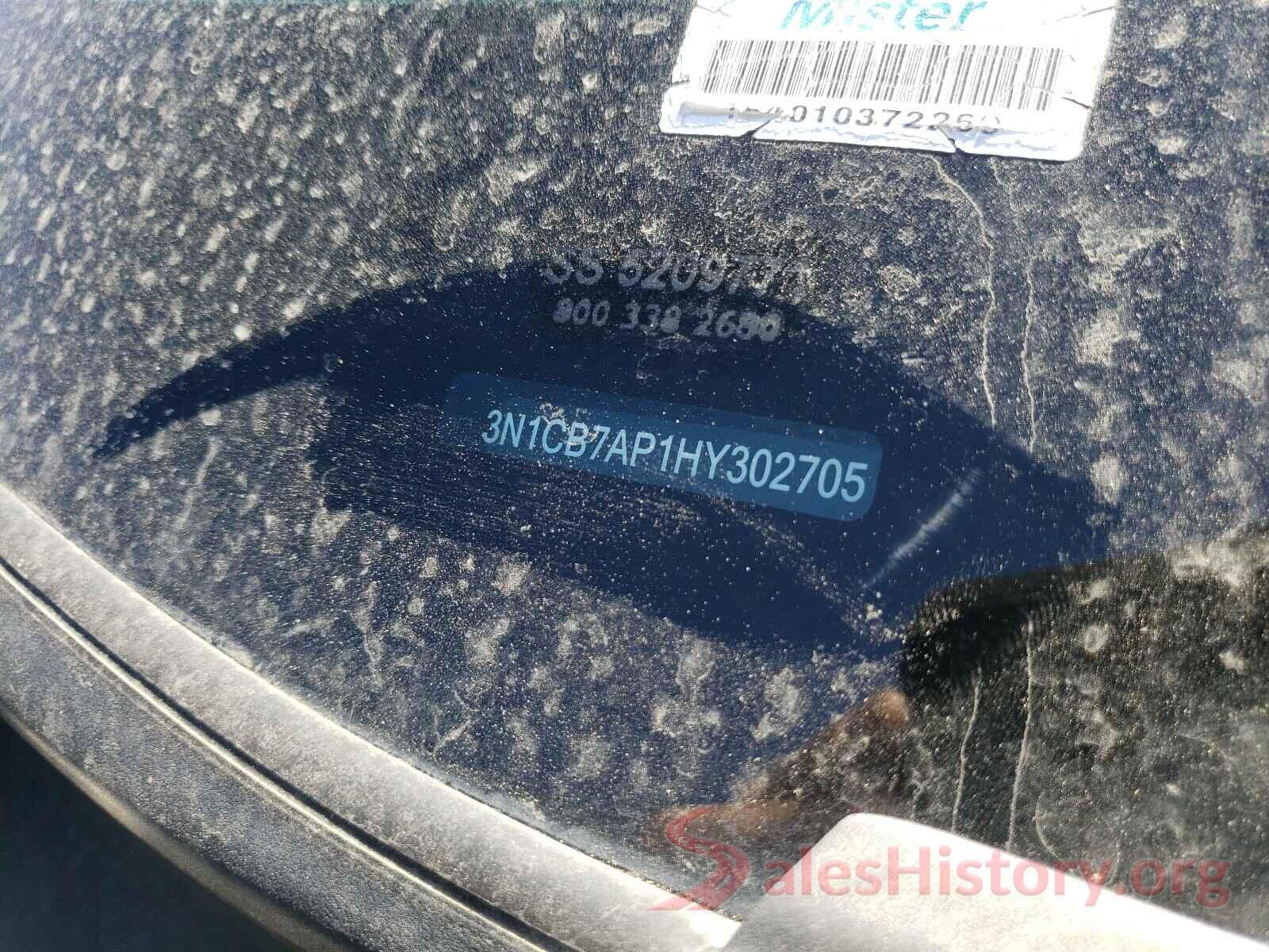 3N1CB7AP1HY302705 2017 NISSAN SENTRA