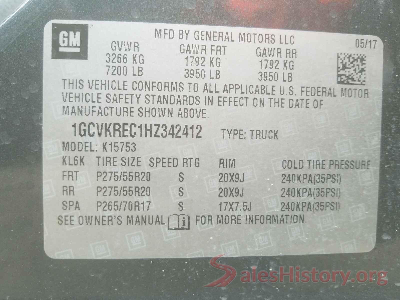 1GCVKREC1HZ342412 2017 CHEVROLET SILVERADO