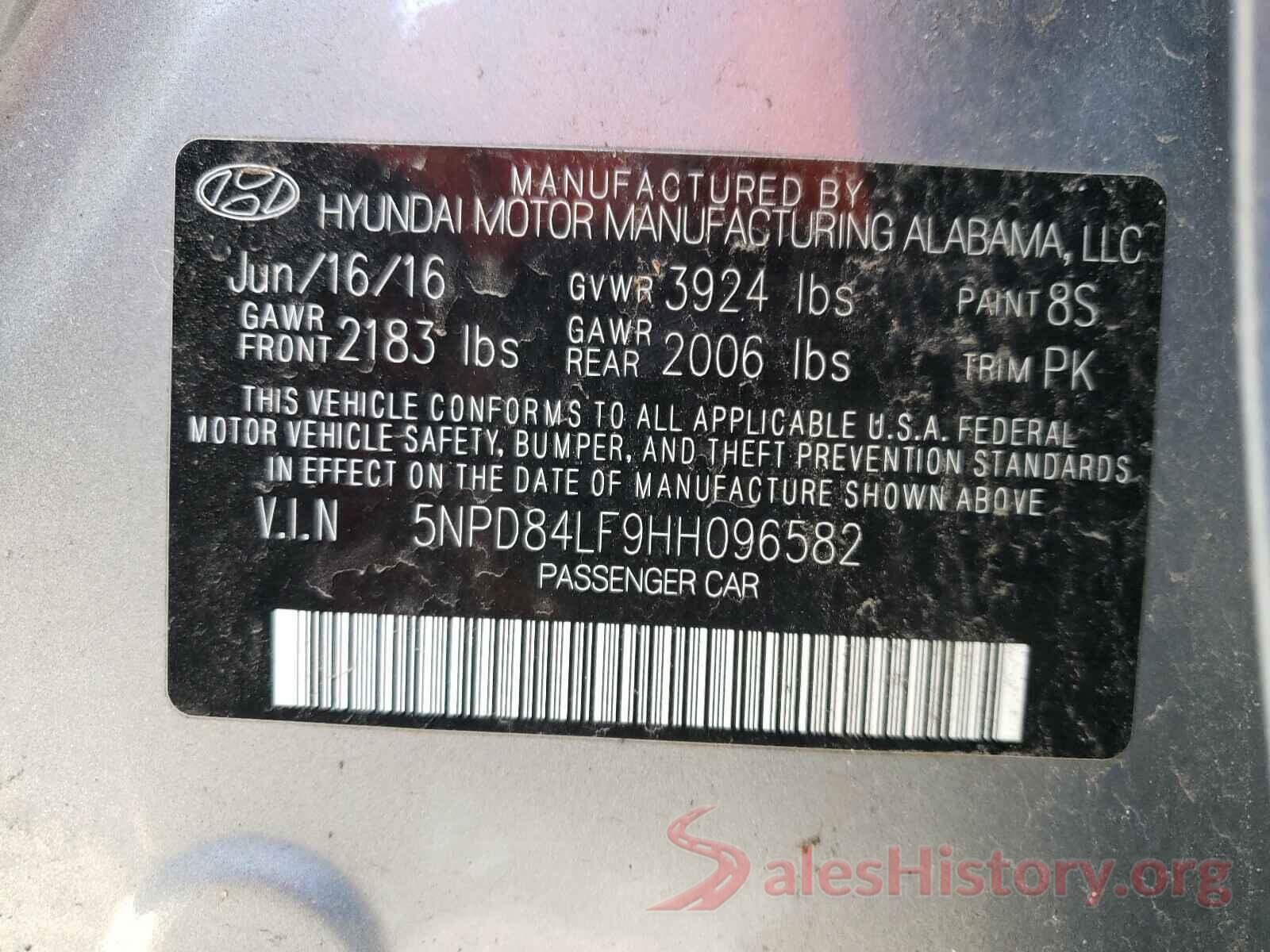 5NPD84LF9HH096582 2017 HYUNDAI ELANTRA