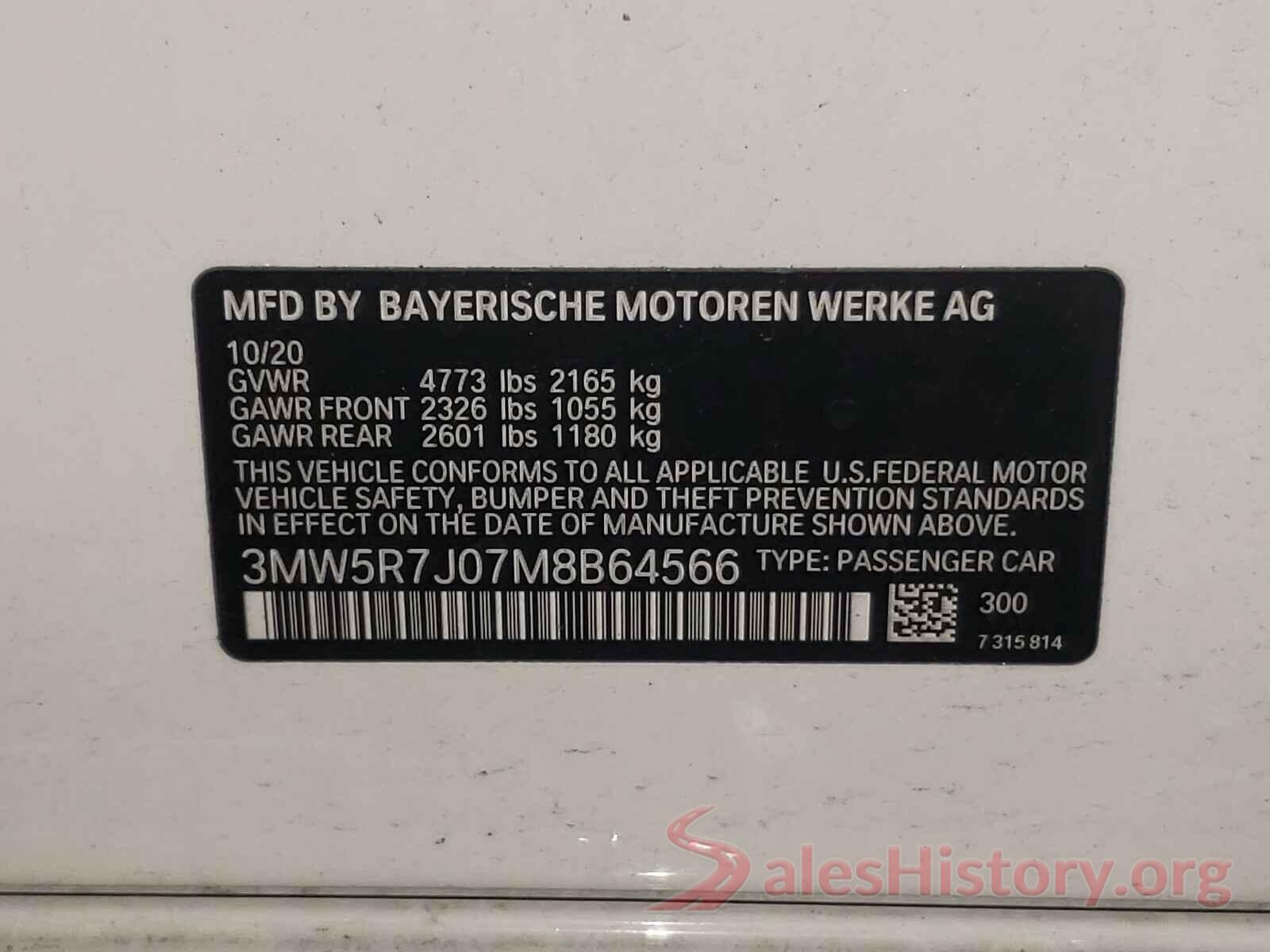 3MW5R7J07M8B64566 2021 BMW 3 SERIES