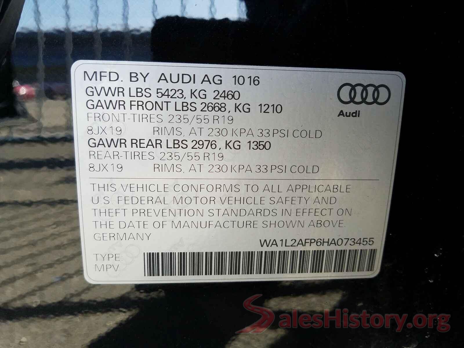 WA1L2AFP6HA073455 2017 AUDI Q5