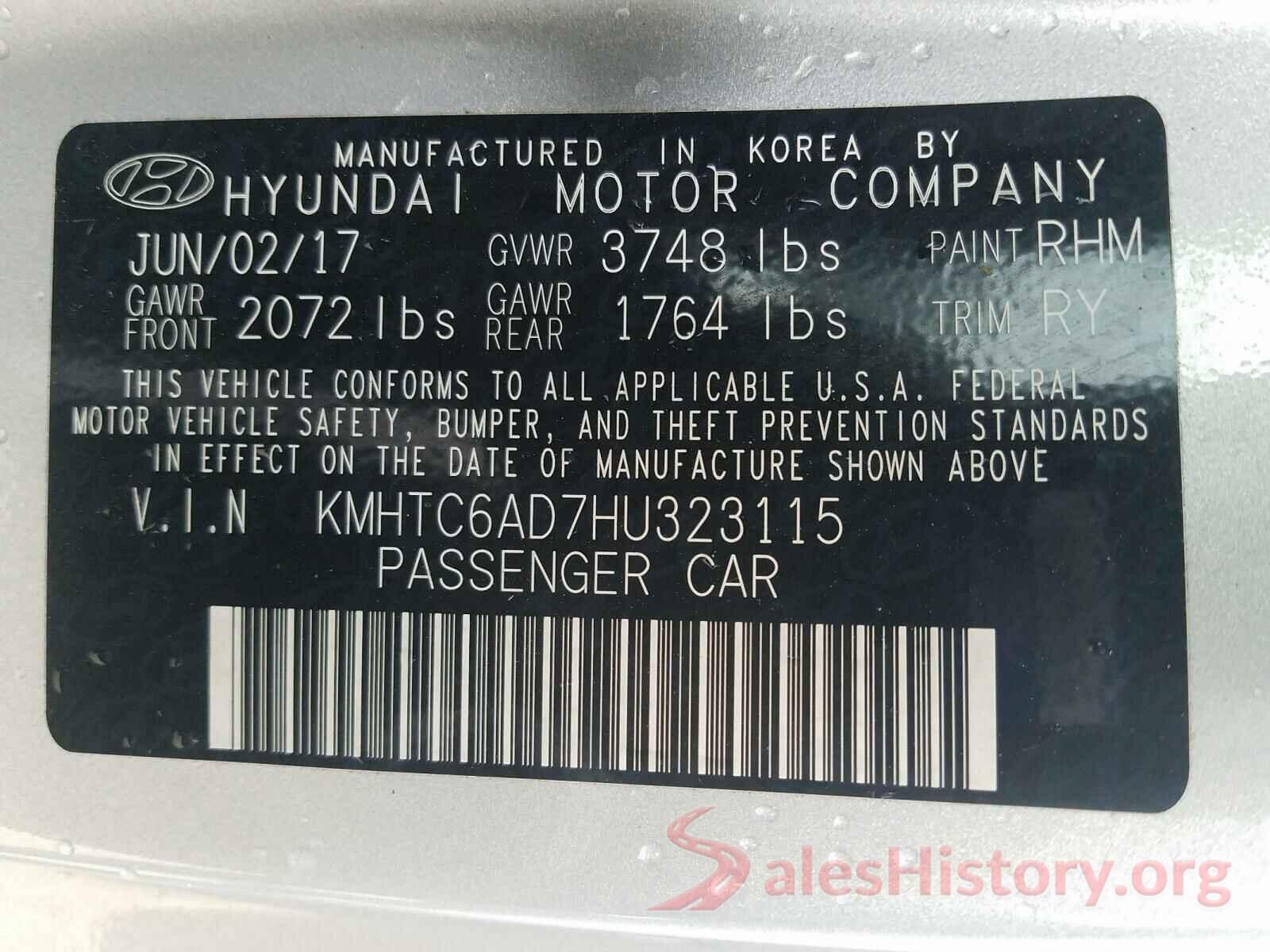 KMHTC6AD7HU323115 2017 HYUNDAI VELOSTER